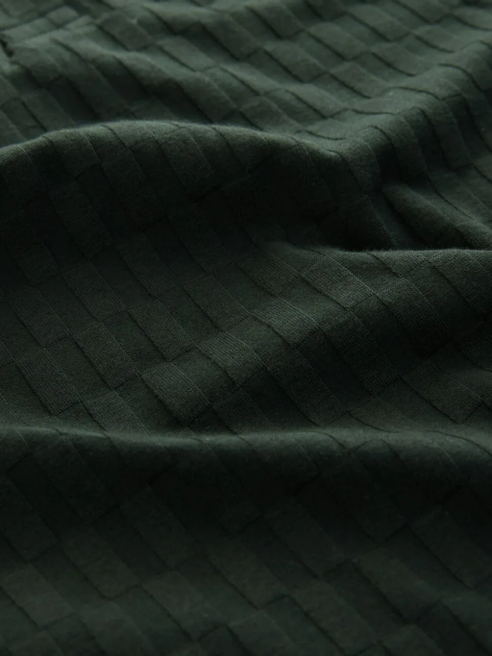 Olijfgroen - Normale Pasvorm - Net jacquard poloshirt