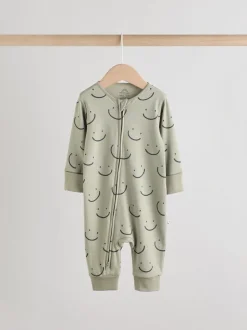 Olijfgroen - Set van 3 babypyjama's (0-3jr)