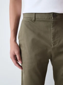 Olijfgroen - Slim Fit - Stretchy chino