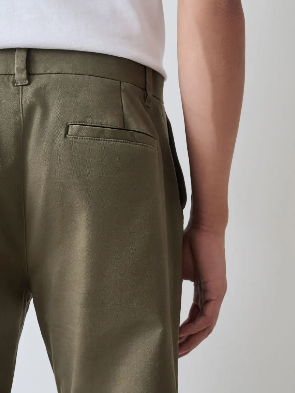 Olijfgroen - Slim Fit - Stretchy chino