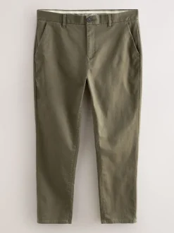 Olijfgroen - Slim Fit - Stretchy chino