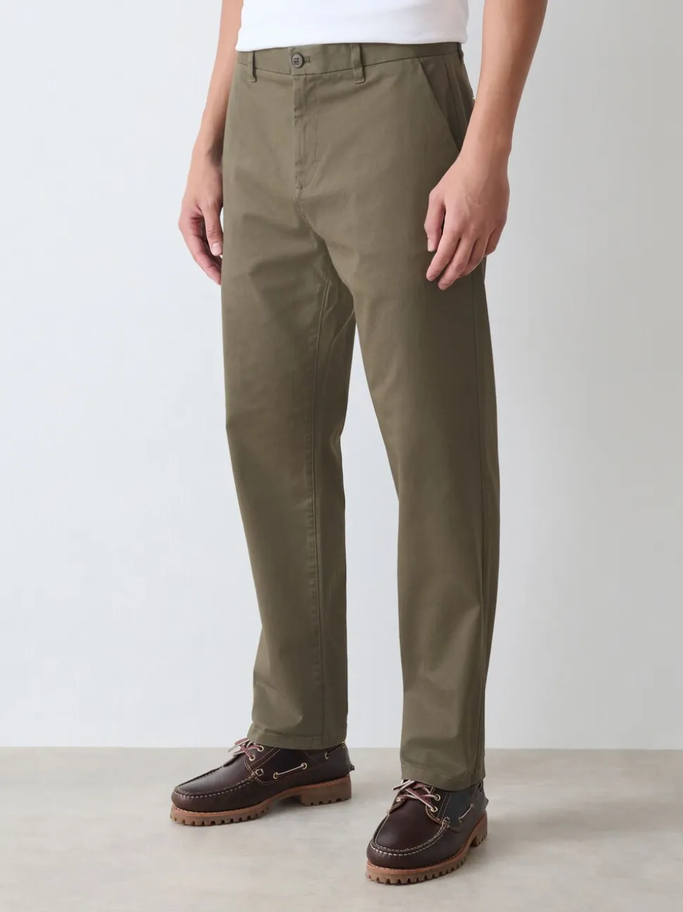 Olijfgroen - Straight fit - Stretchy chino