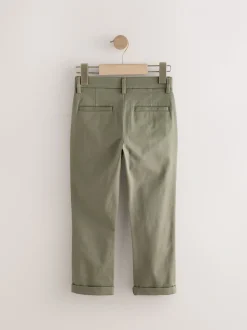 Olijfgroen - Stretchy chino's (3-17jr)