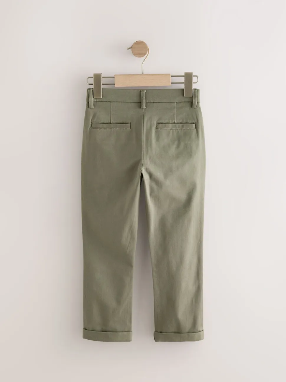 Olijfgroen - Stretchy chino's (3-17jr)