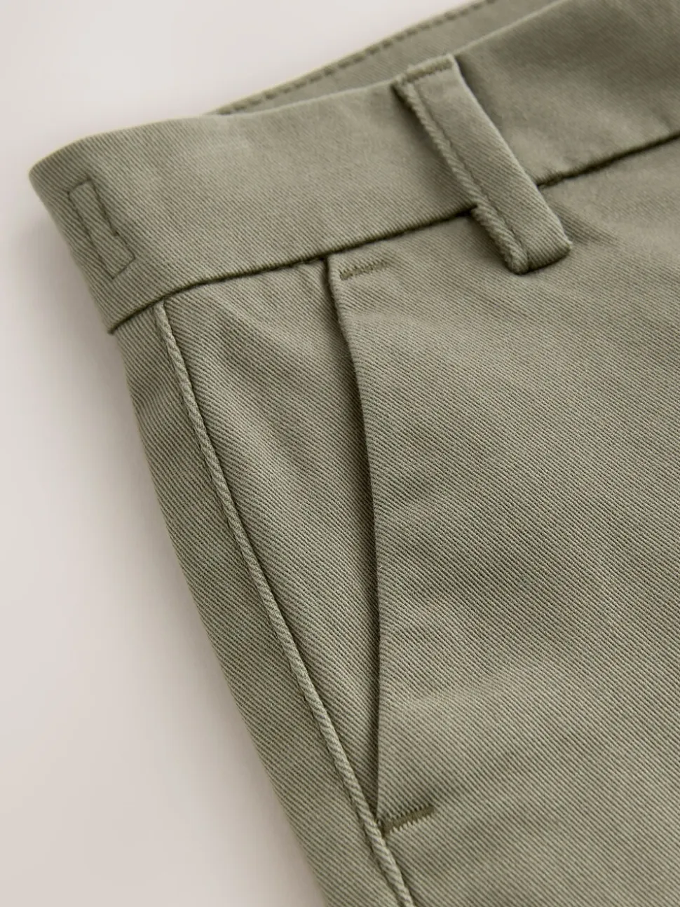 Olijfgroen - Stretchy chino's (3-17jr)
