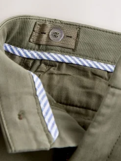 Olijfgroen - Stretchy chino's (3-17jr)