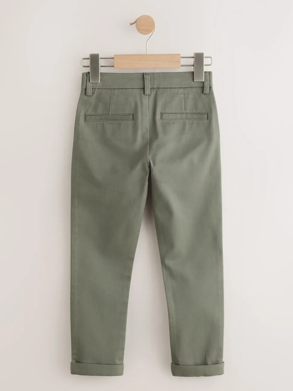 Olijfgroen - Stretchy chino's (3-17jr)