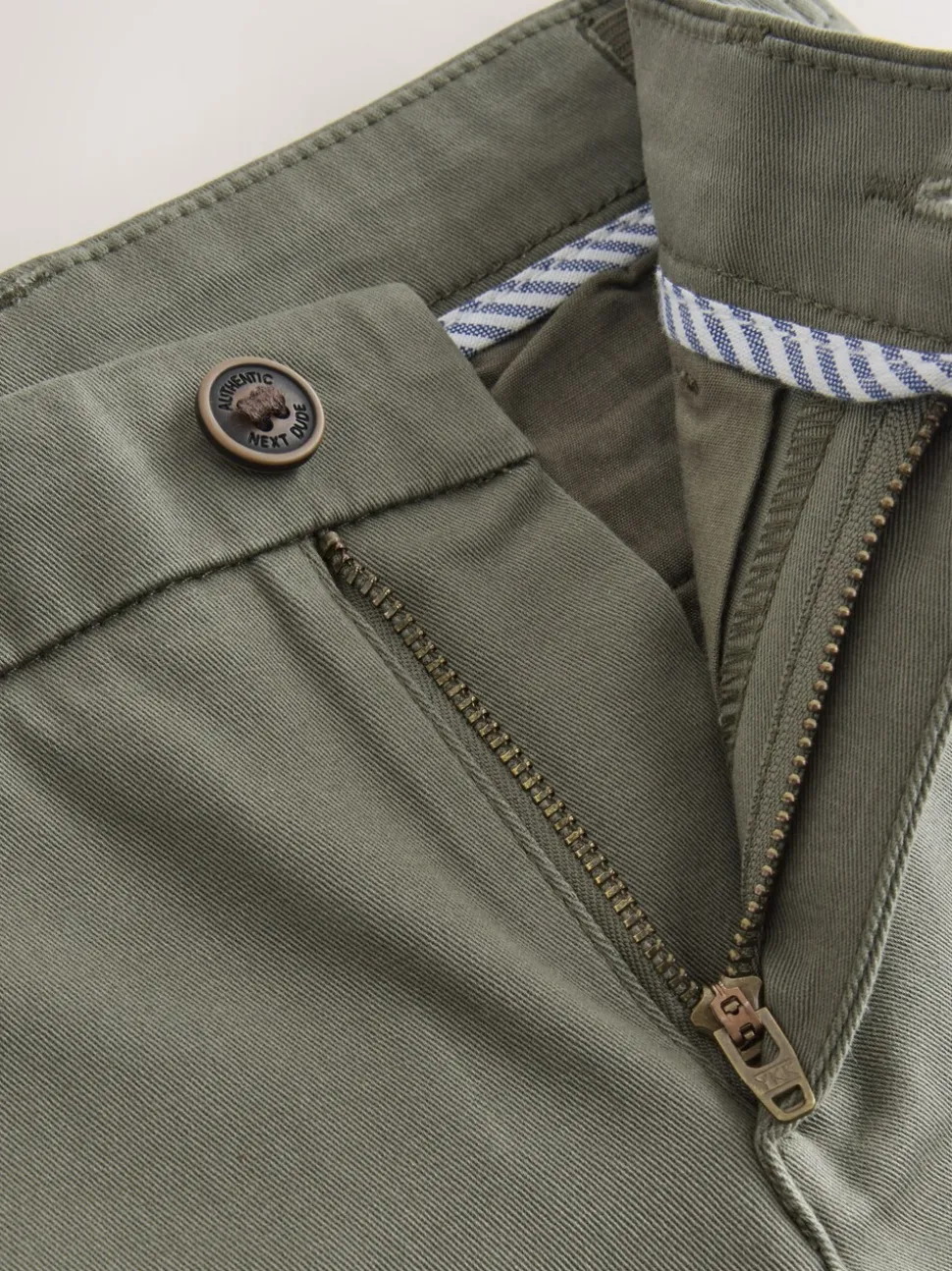 Olijfgroen - Stretchy chino's (3-17jr)