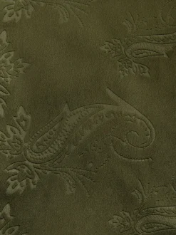Olijfgroene Paisley - Normale Pasvorm - Fluwelen blazer met patroon