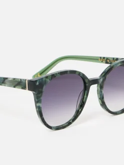 Oliver Bonas Preppy Faux Round Acetate Sunglasses