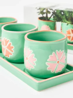 Oliver Bonas Set of 3 Flor Mini Plant Pots