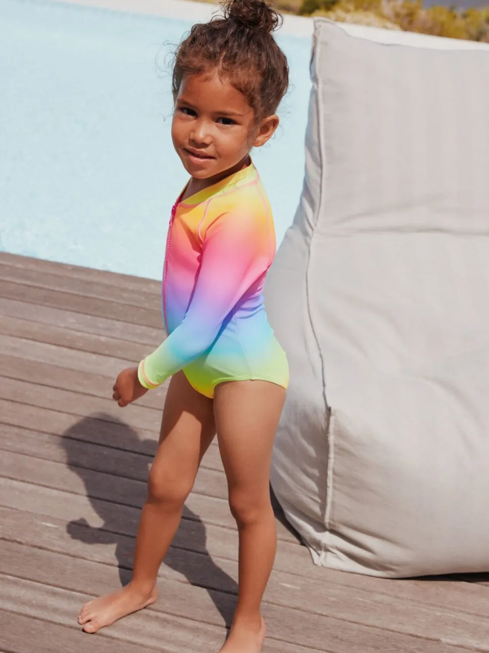 Ombré regenboog - Long Sleeve Sunsafe Swimsuit (3mths-16yrs)