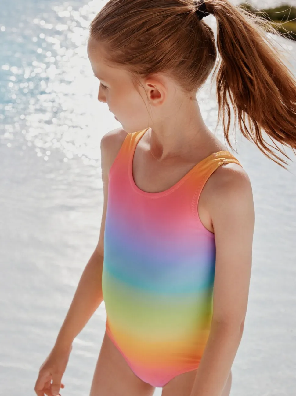 Ombré regenboog - Scoop Neck Swimsuit (3-16yrs)