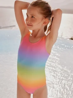Ombré regenboog - Scoop Neck Swimsuit (3-16yrs)