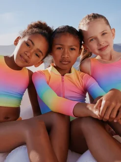 Ombré regenboog - Scoop Neck Swimsuit (3-16yrs)