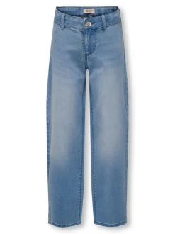 ONLY jeans met wijde pijpen, stretch en verstelbare taille