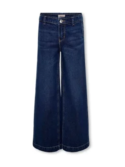 ONLY KIDS blauwe 100% katoenen jeans met wijde pijpen en verstelbare taille