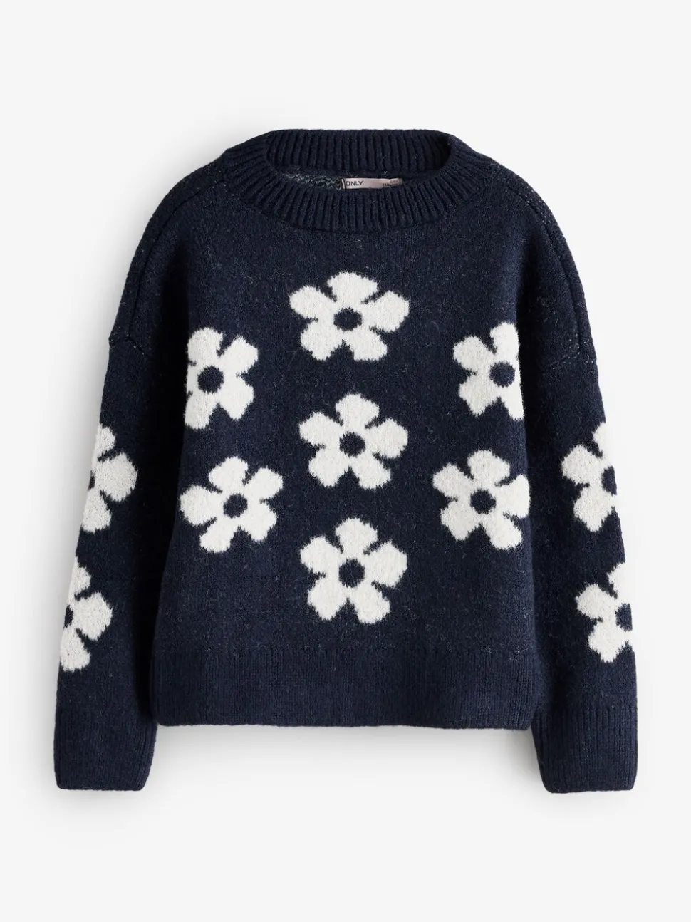 ONLY KIDS Blue Knitted Floral Jumper