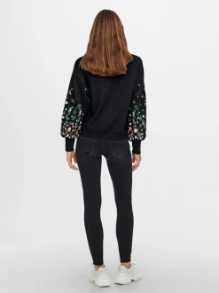 ONLY Long Sleeve Flower Detail Jumper