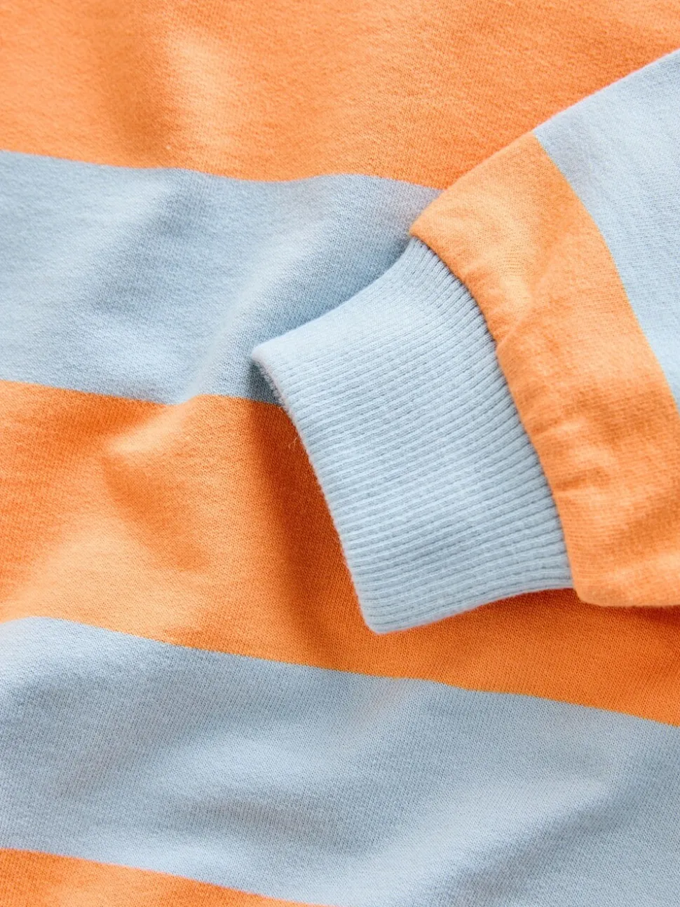 Orange & Blue Stripe - Sweatshirt met ronde hals en all-over print (3 mnd - 7 jr)