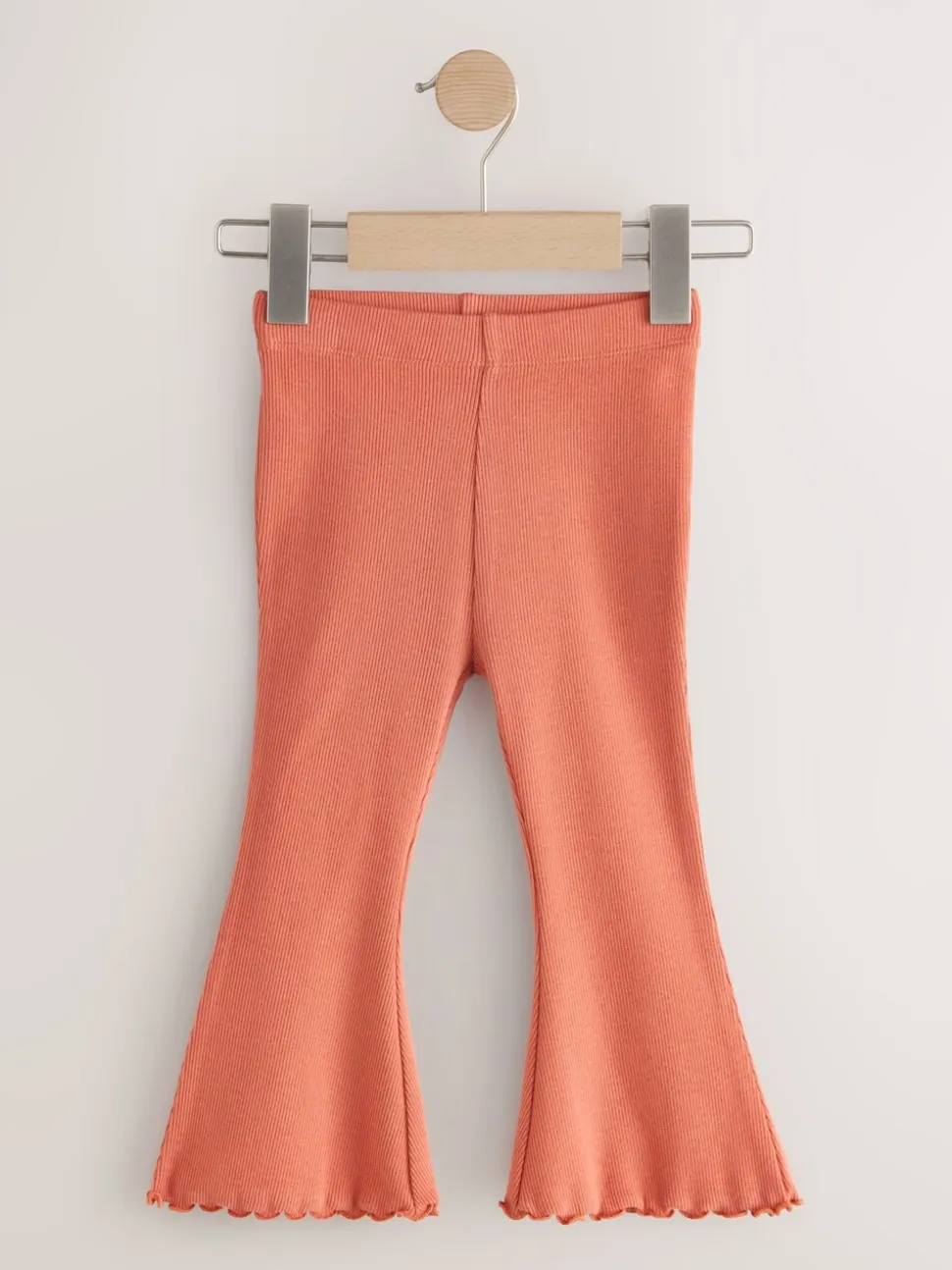 Orange Brown - Geribbelde flare legging (3 mnd-7 jr)