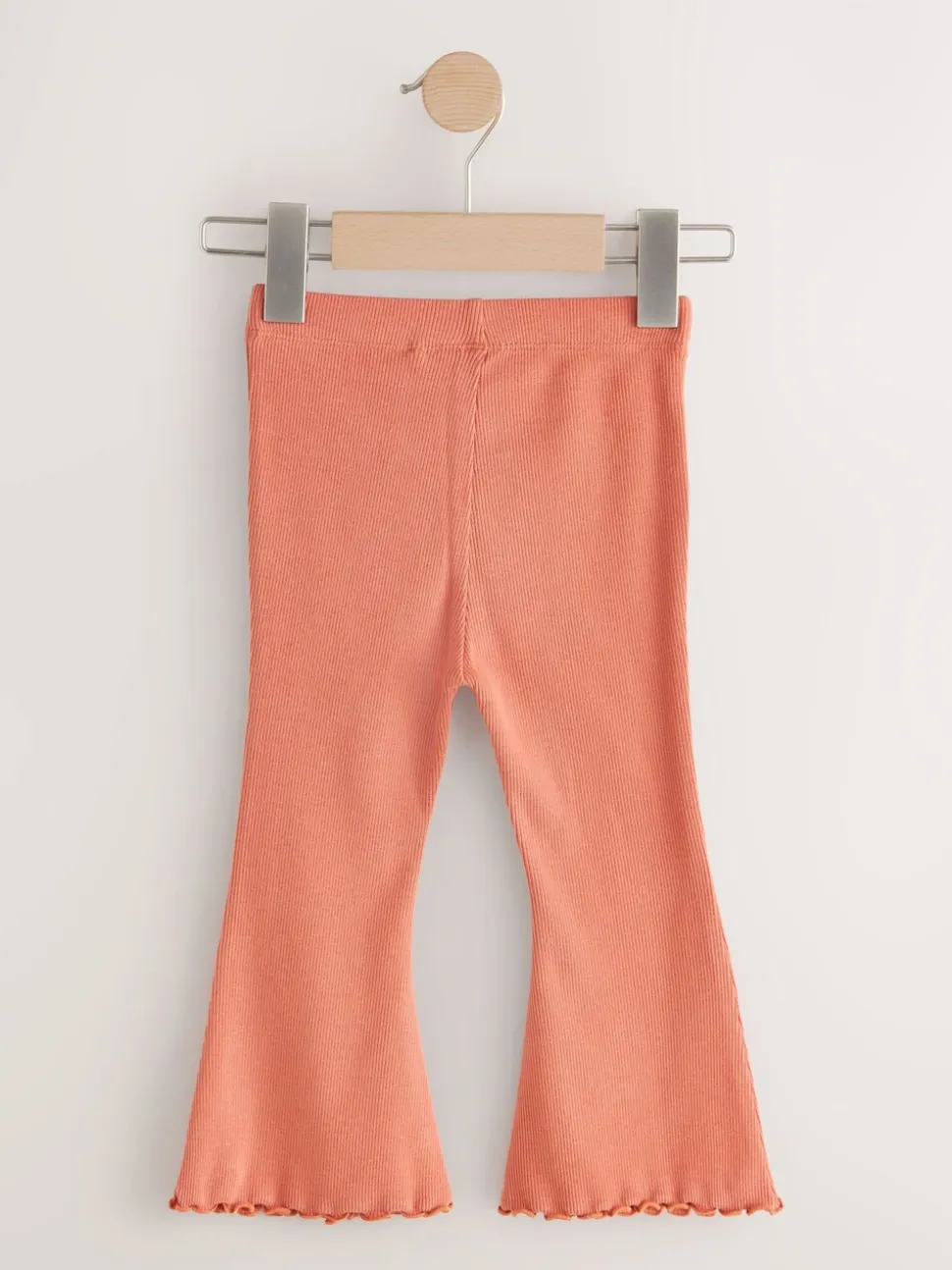 Orange Brown - Geribbelde flare legging (3 mnd-7 jr)