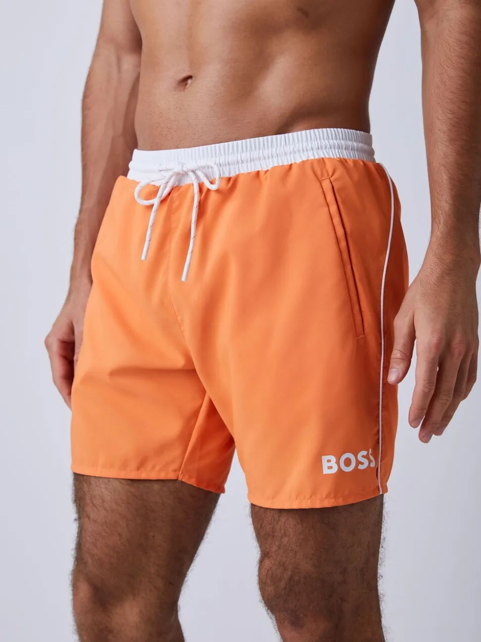 Oranje - BOSS Starfish sneldrogende zwembroek