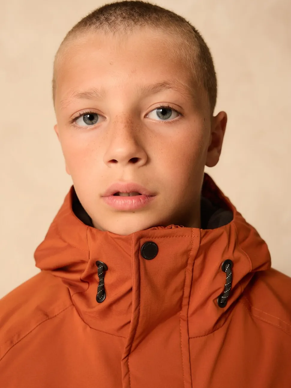 Oranje - Regenbestendige parka met fleecevoering (3-16jr)