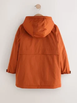 Oranje - Regenbestendige parka met fleecevoering (3-16jr)
