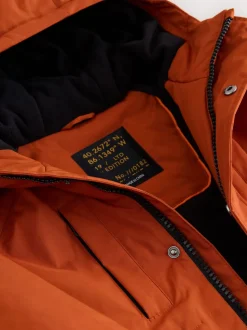 Oranje - Regenbestendige parka met fleecevoering (3-16jr)