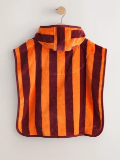 Oranje gestreept - Towelling Poncho (9mths-6yrs)