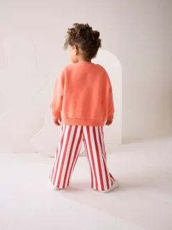 Oranje 'Squeeze the Day' - Set van sweatshirt en broek met wijde pijpen (3mnd -7jr)