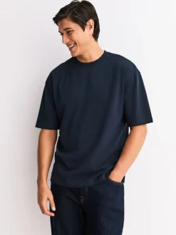 Oranje/Grijs/Groen/Marineblauw/Rood - Set van 5 ruimvallende dikke T-shirts
