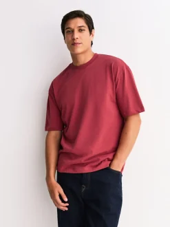 Oranje/Grijs/Groen/Marineblauw/Rood - Set van 5 ruimvallende dikke T-shirts