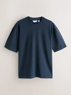 Oranje/Grijs/Groen/Marineblauw/Rood - Set van 5 ruimvallende dikke T-shirts