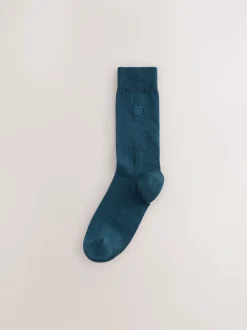 Oranje/groen/blauw - Verpakking van 8 - Frisblijvende sokken met borduursel