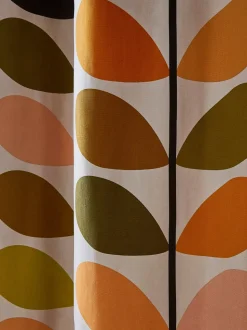 Orla Kiely - Veelkleurige ringgordijnen met bladertakken