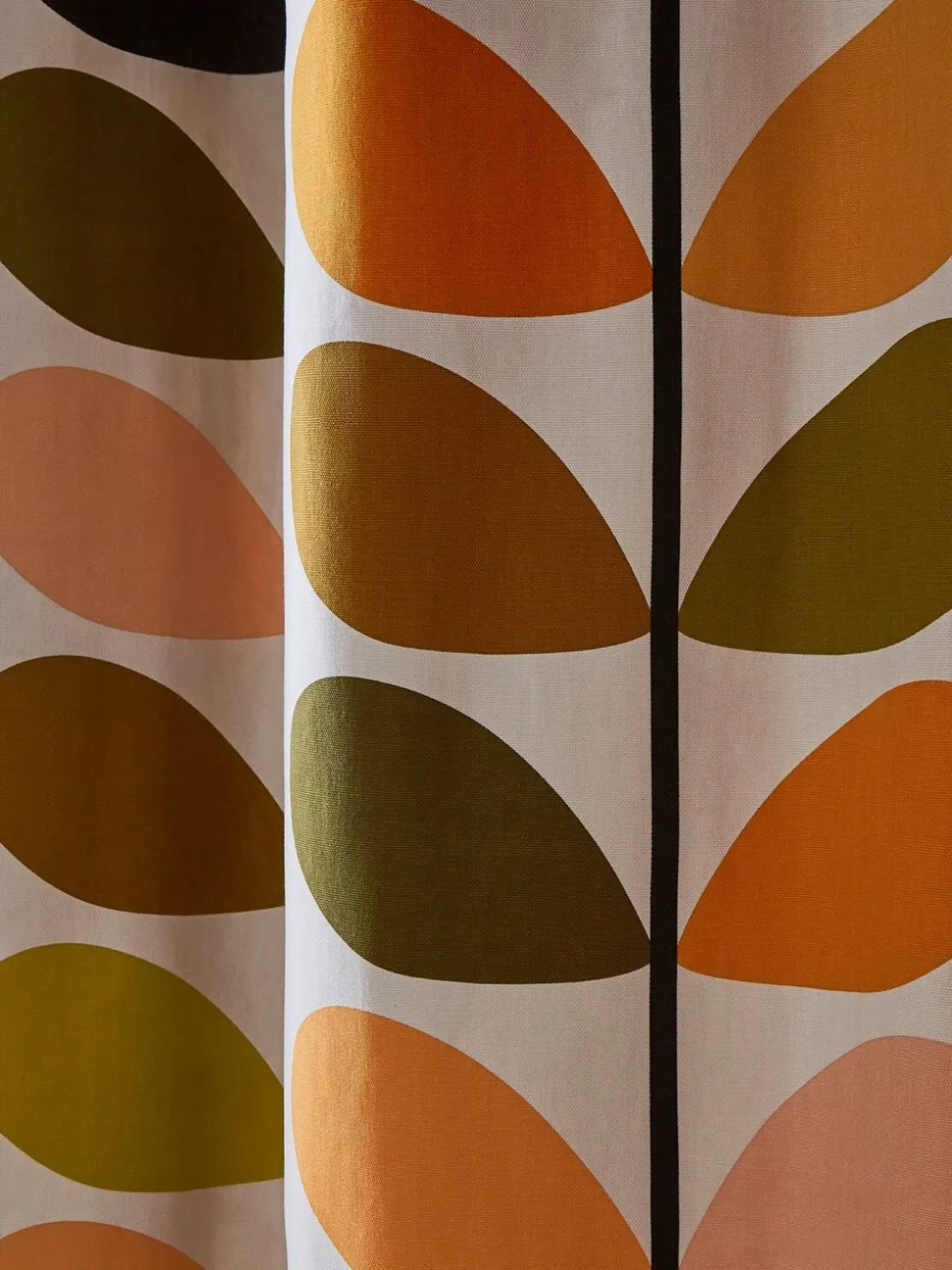 Orla Kiely - Veelkleurige ringgordijnen met bladertakken