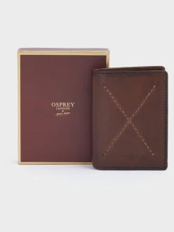 OSPREY LONDON The X Stitch Micro Leather RFID Card & Coin Wallet