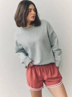 Oudroze - Sportshort met contrasterende Streep