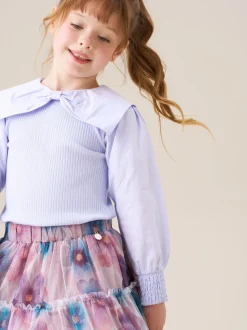 Paars - Angel & Rocket Elise Bow Collar Long Sleeve Blouse