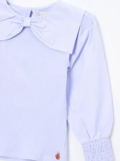 Paars - Angel & Rocket Elise Bow Collar Long Sleeve Blouse