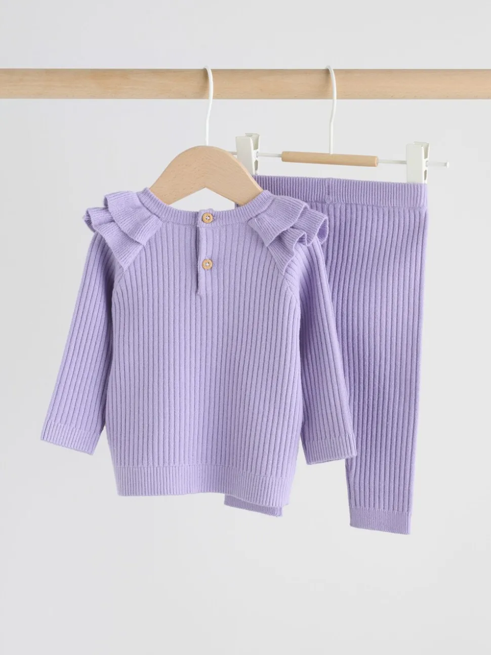 Paars - Gebreide babytrui en leggings set 2 -delig (0mnd -3jr)