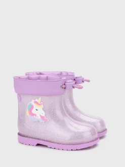 Paars - Igor Glitter Unicorn Ankle Wellies