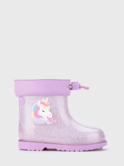 Paars - Igor Glitter Unicorn Ankle Wellies