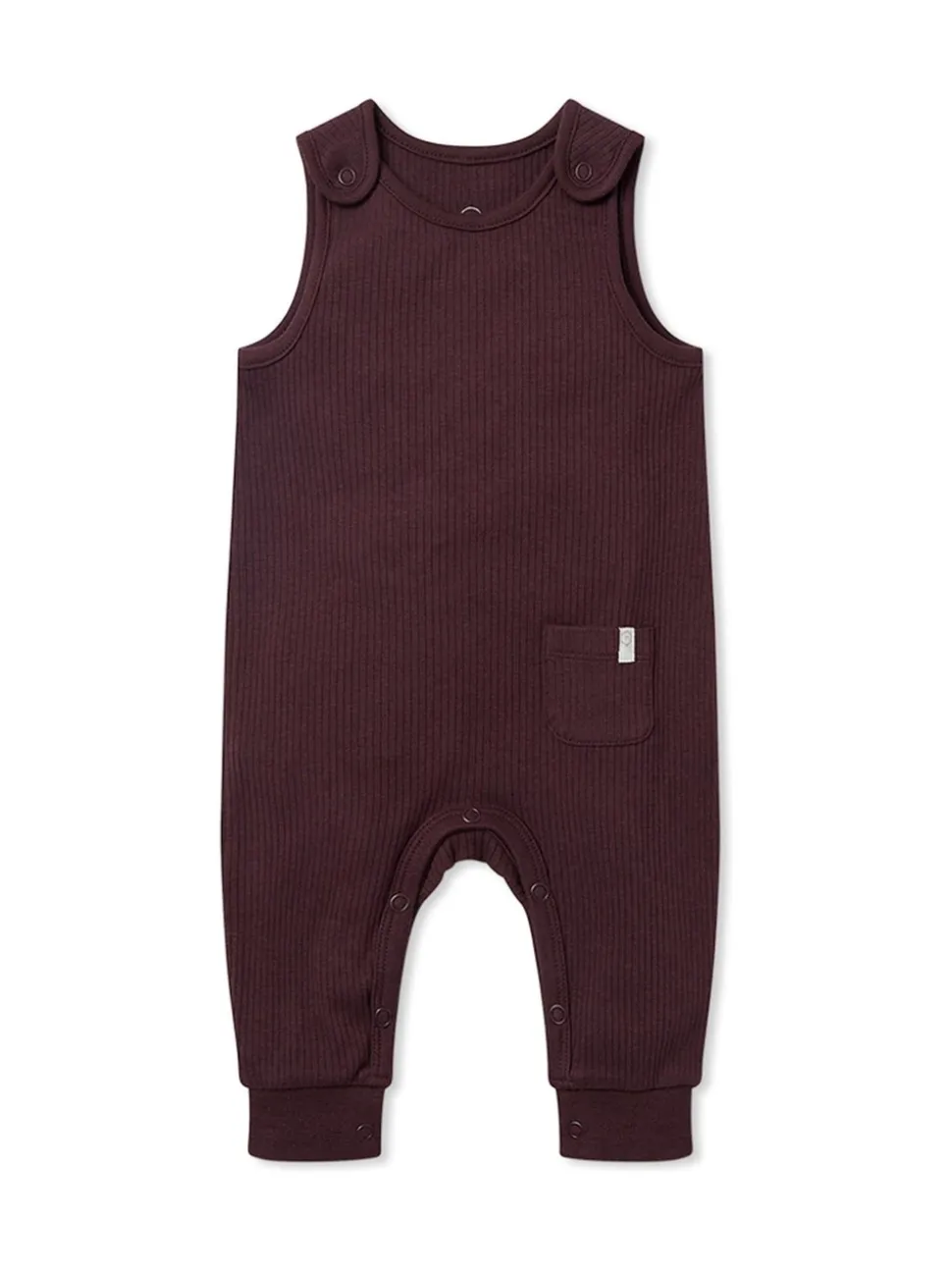 Paars - MORI Ribbed Romper Dungarees