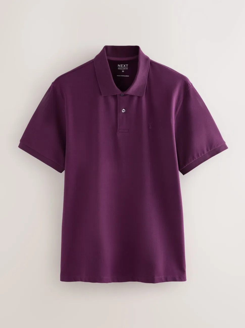 Paars - Normale Pasvorm - Piqué poloshirt met korte mouwen