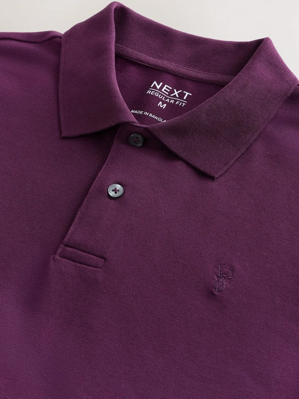 Paars - Normale Pasvorm - Piqué poloshirt met korte mouwen