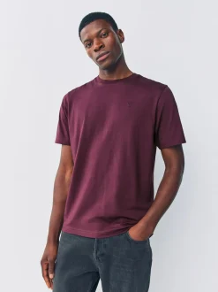 Paars - Normale Pasvorm - T-shirt met hert