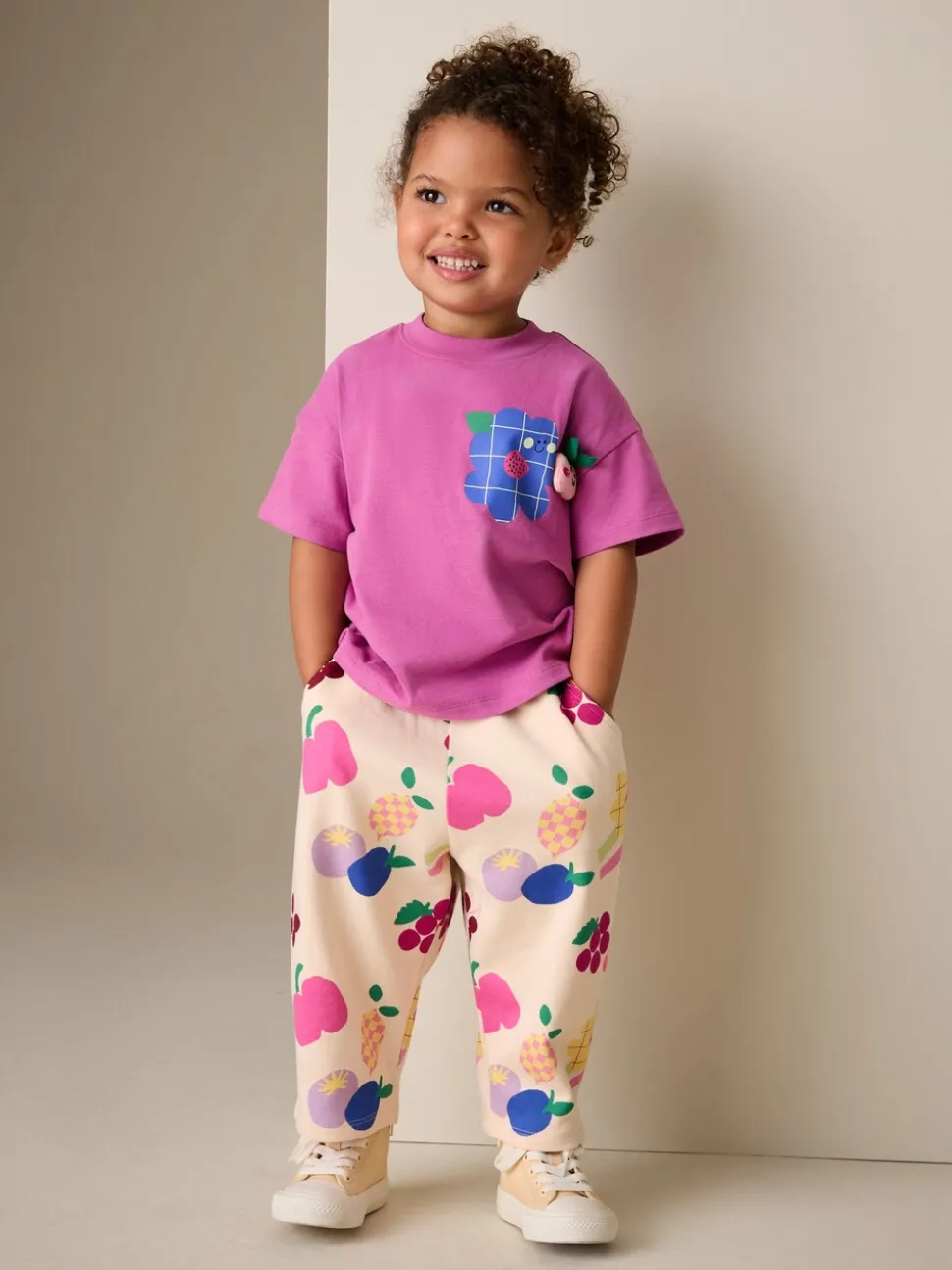 Paars - Short Sleeve T-Shirt and Joggers Barrel Set (3mths-7yrs)
